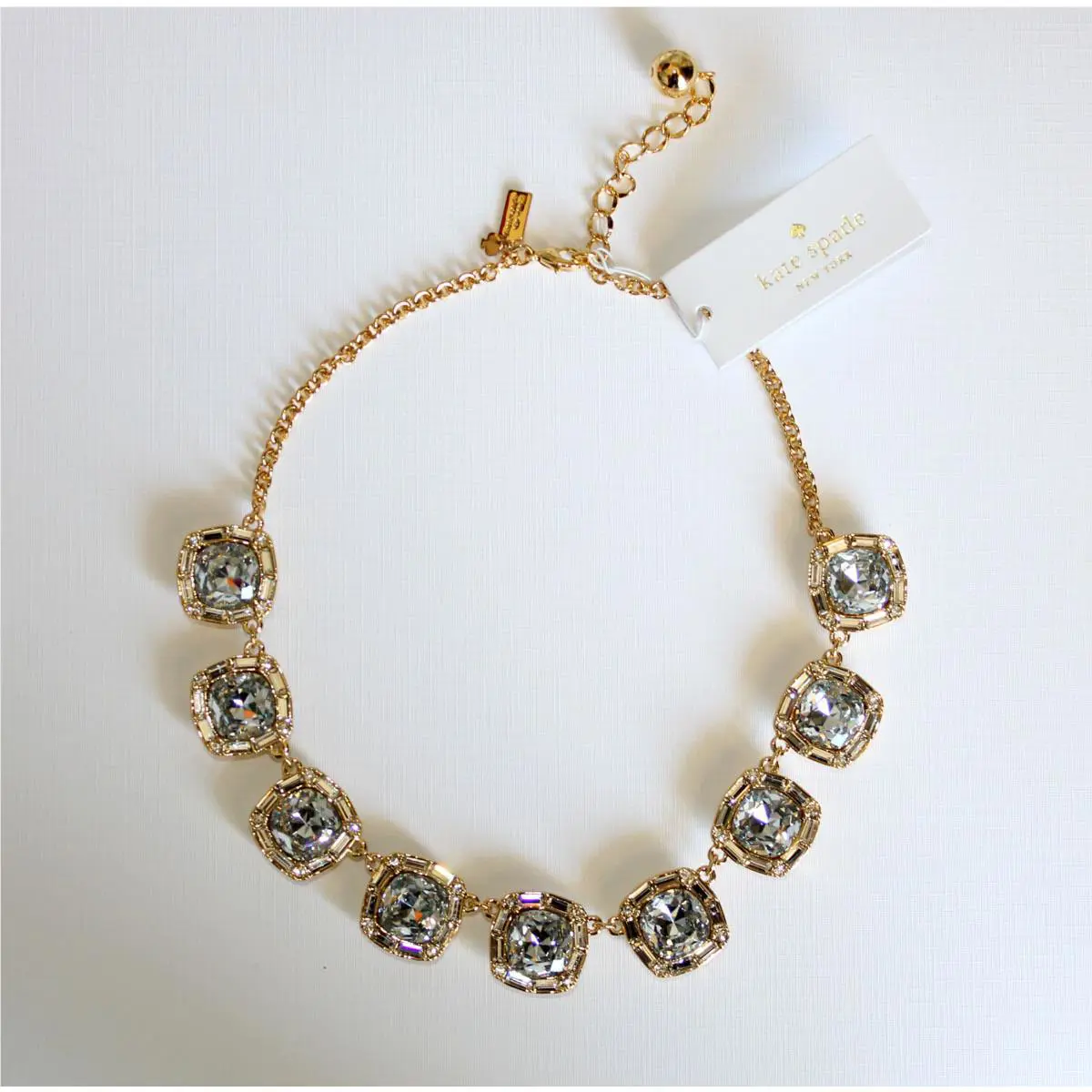 Kate Spade ON The Town Short Necklace wbru5109 Wedding Clear Crystal Shiny Gold