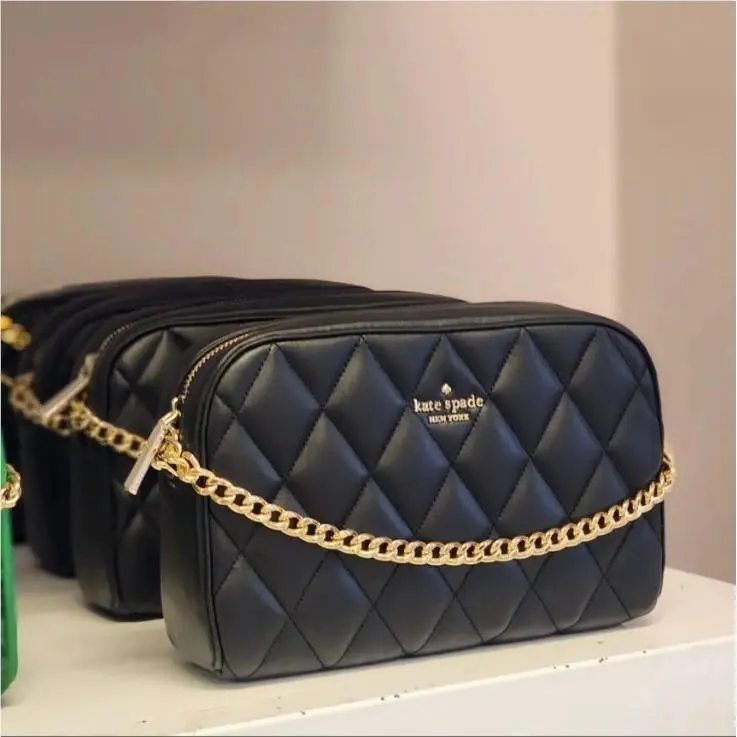 Kate Spade Carey Quilted Leather Mini Camera Bag Crossbody Black
