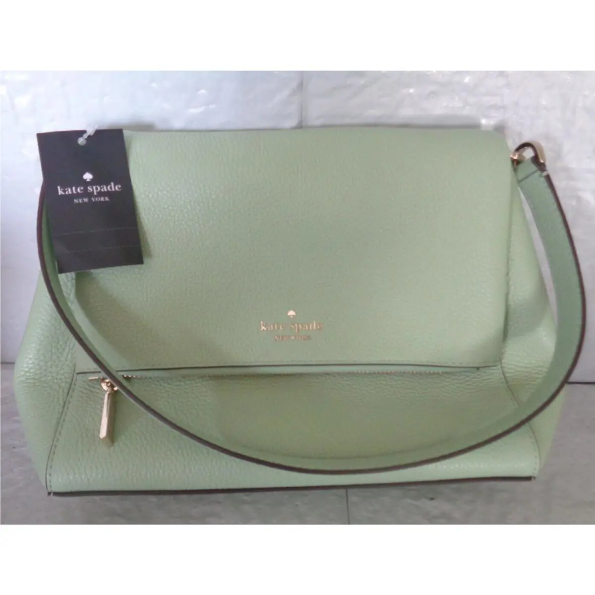 - Leila - Flap Shoulder - Leather Bag - Beach Glass - K6029 by Kate Spade