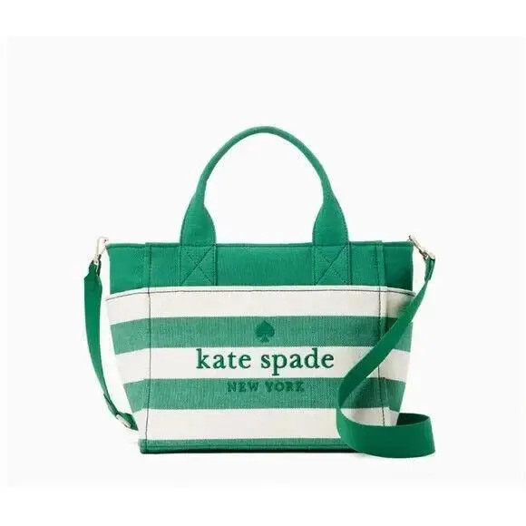 Beach Time Striped Small Tote Green Bean by Kate Spade