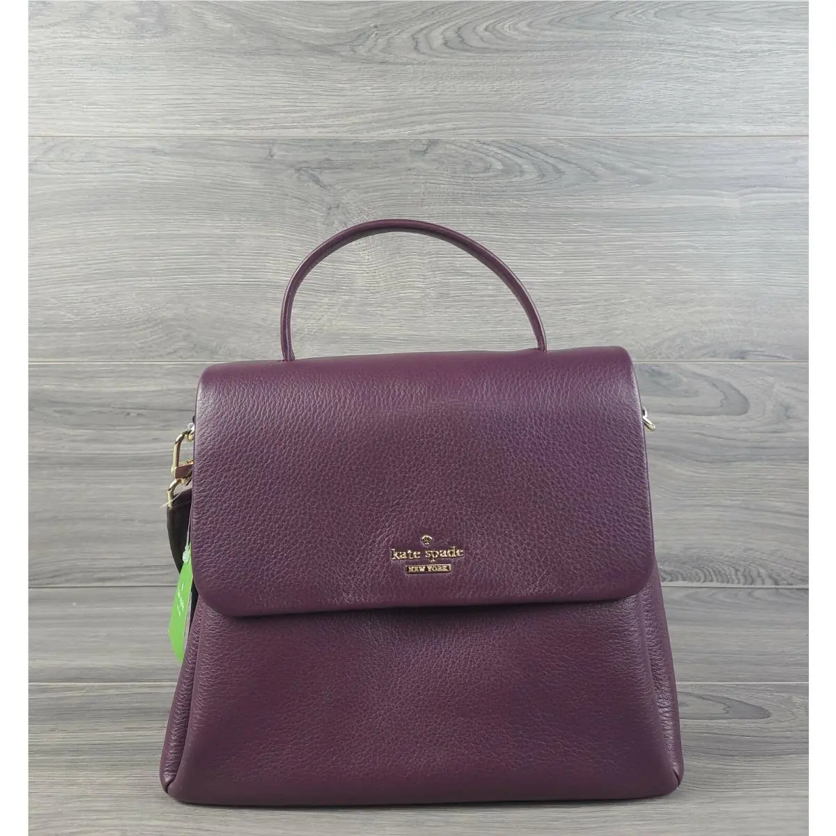 Kate Spade Satchel Large Leather Lombard Street Maryana Flap Handbag Purple