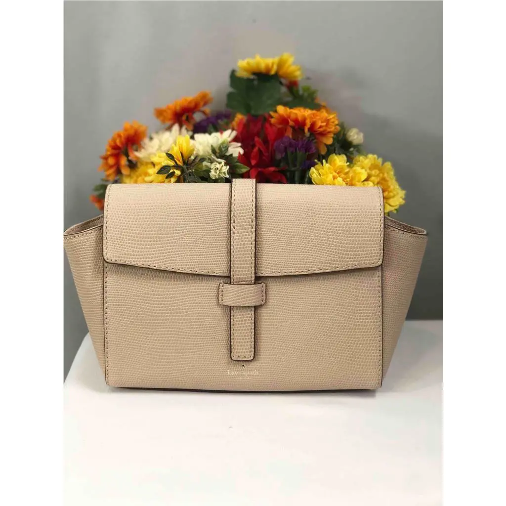 Kate Spade Riverside Street Emmie Warm Beige Leather Crossbody Bag WKRU6083