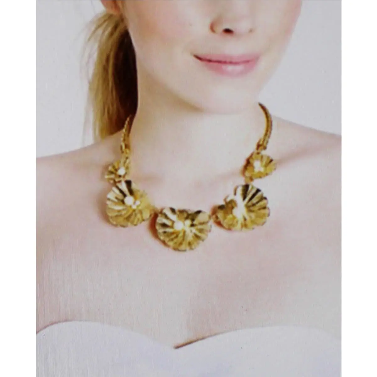 Kate Spade Monterey Bay Short Clamshell Gold Pearl Necklace Earrings Set Beach