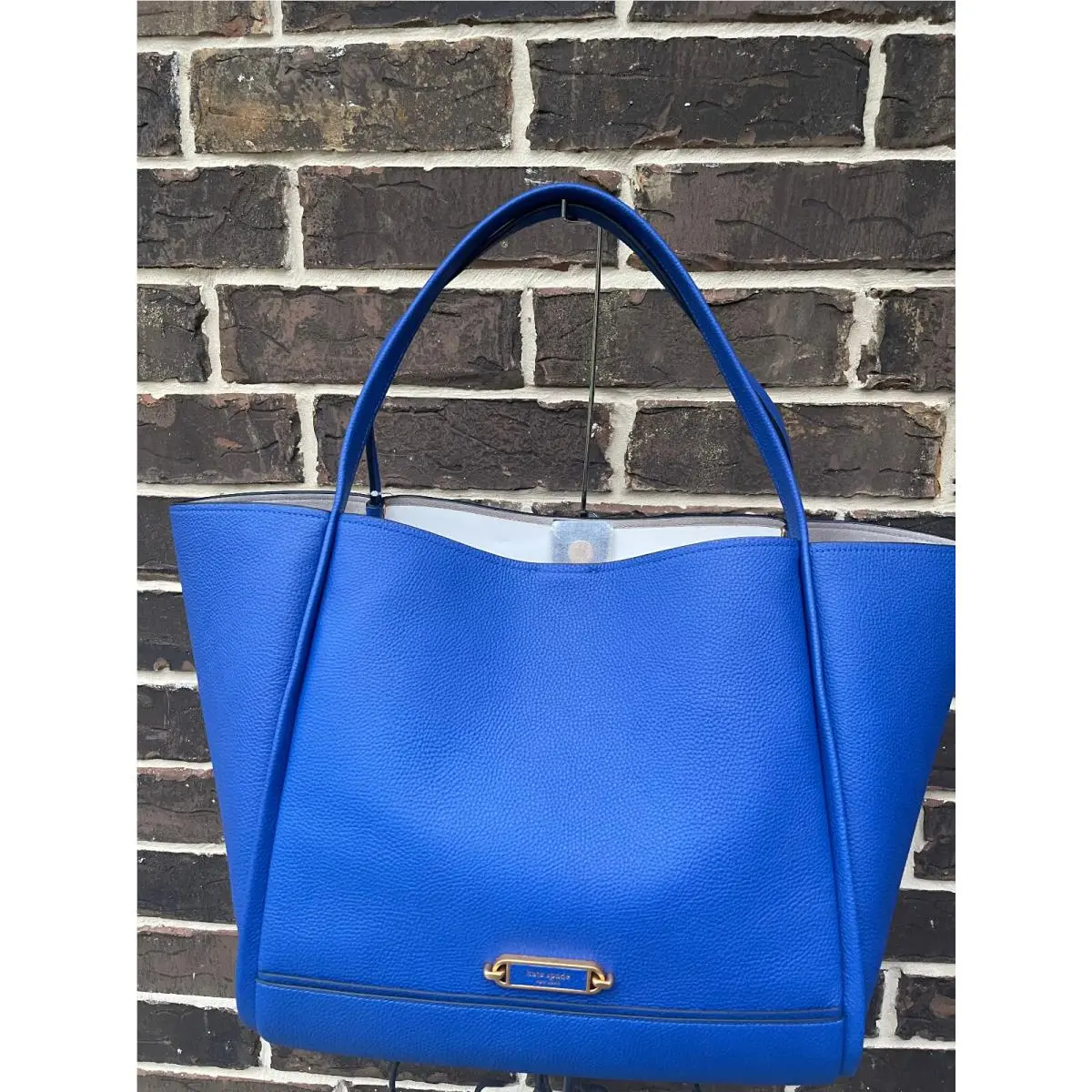 Kate Spade Gramercy Pebbled Leather Large Tote Blueberry Blue
