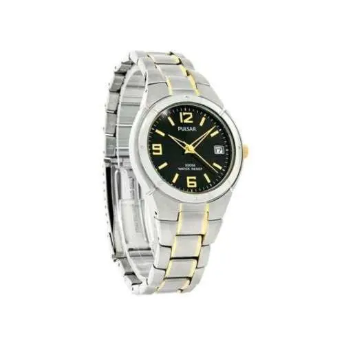 PXH172 Men`s Casual Black Dial Two-tone Stainless Steel Quartz Watch by Pulsar