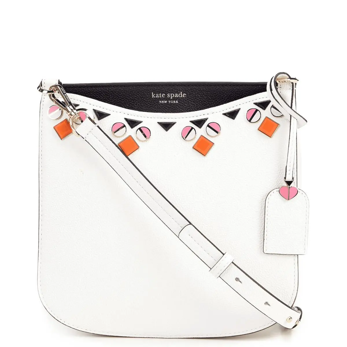 Kate Spade Margaux Jeweled Large Crossbody Optic White PXRUA349 - Exterior: OPTIC WHITE
