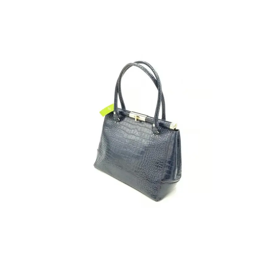 Kate Spade Knightsbridge Blue Patent Leather Crocodile Embossed Shoulder Bag