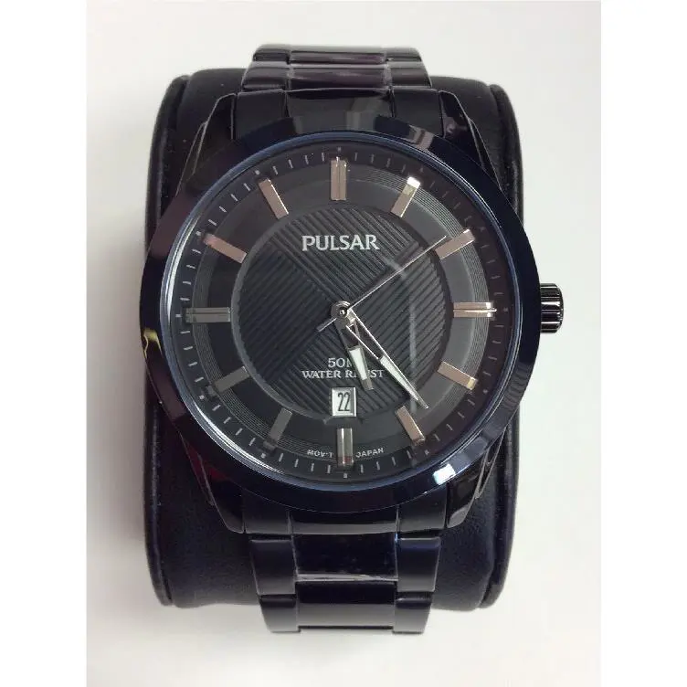 Pulsar Essentials Collection Black Stainless Steel 50M Quartz Watch PH9017