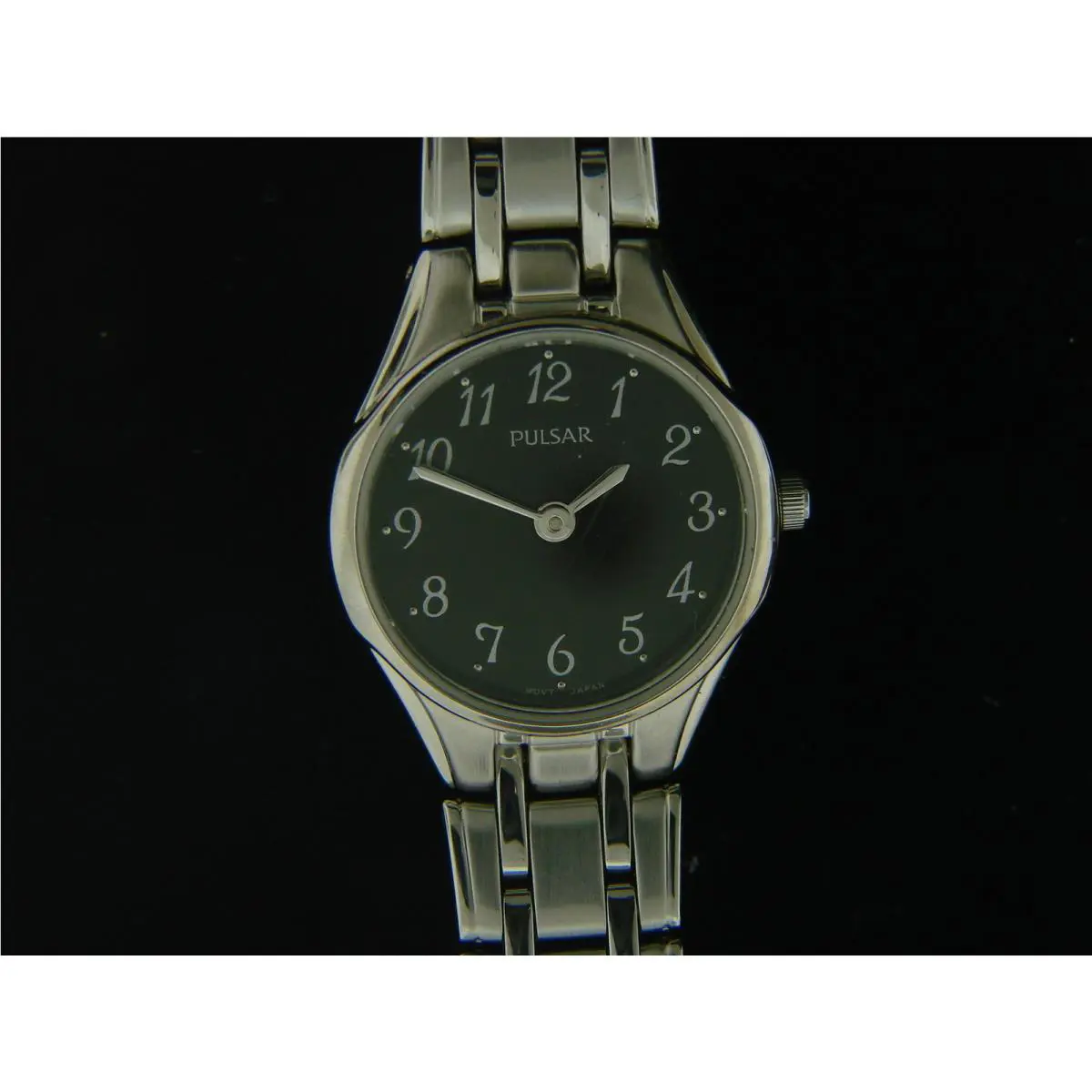 Pulsar Ladies Stainless Steel Watch W/black Dial PTA249X