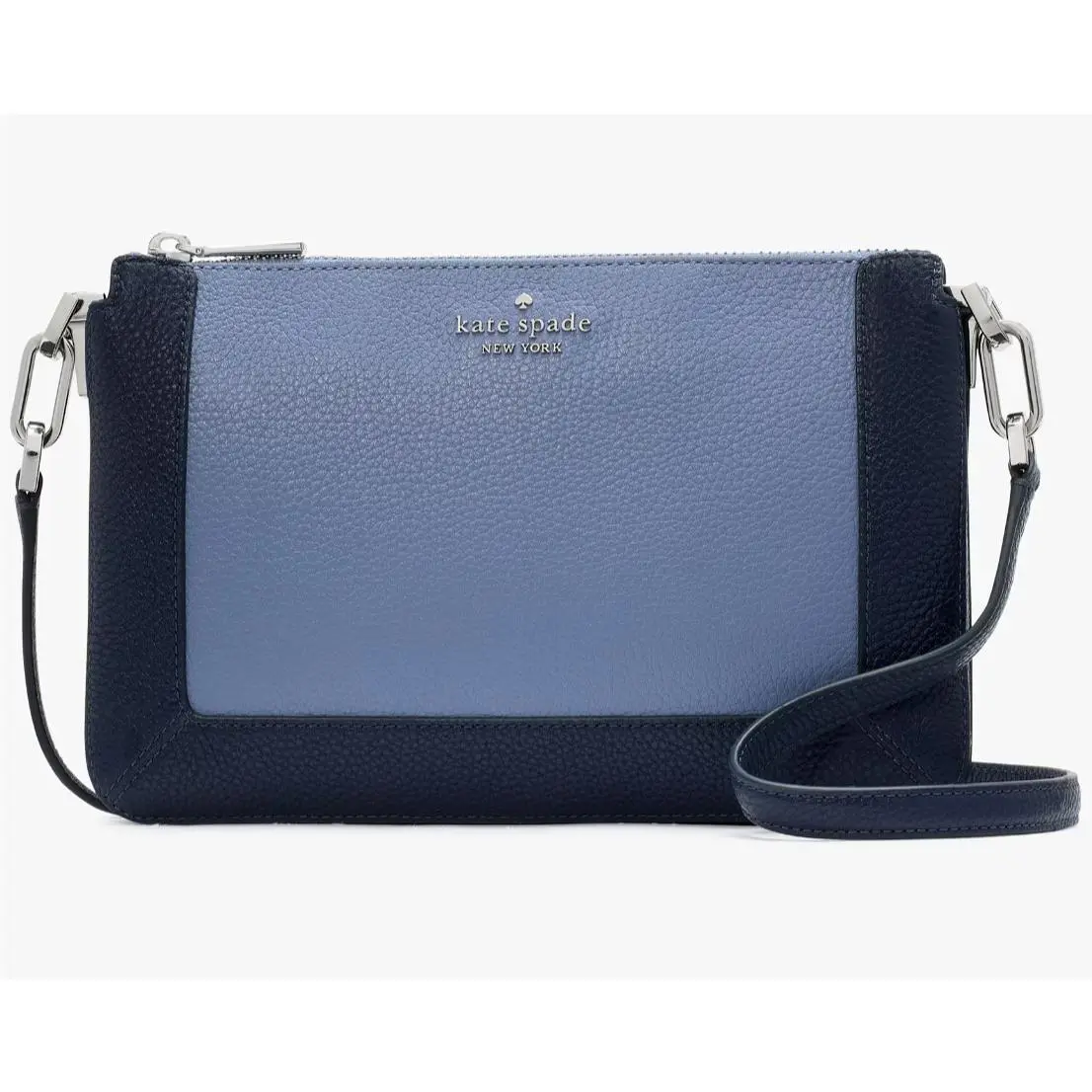 Kate Spade Lena Crossbody Bag Navy Blue Colorblock Leather Purse KH444
