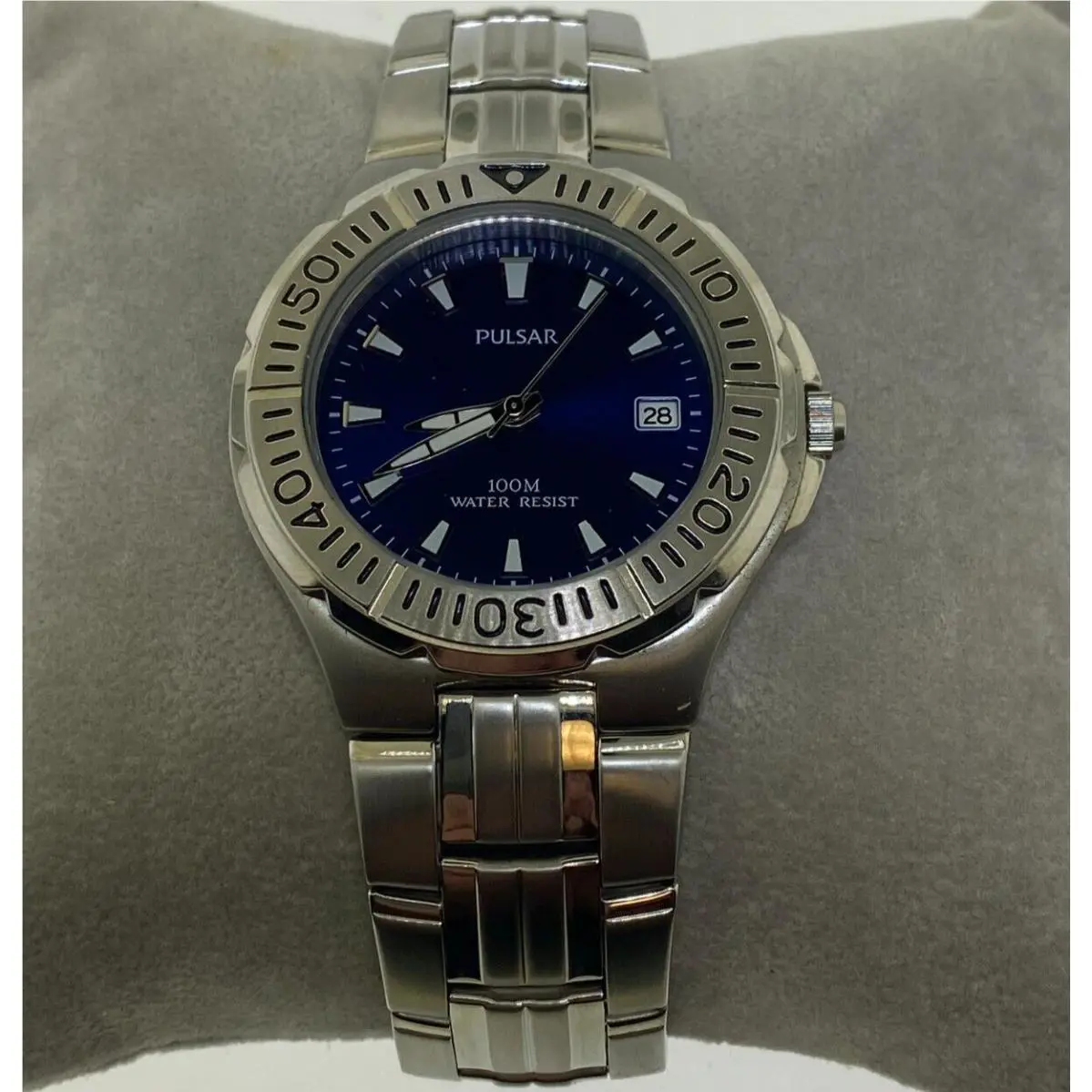 Pulsar by Seiko Men`s Stainless Steel Watch Blue Dial PXH319