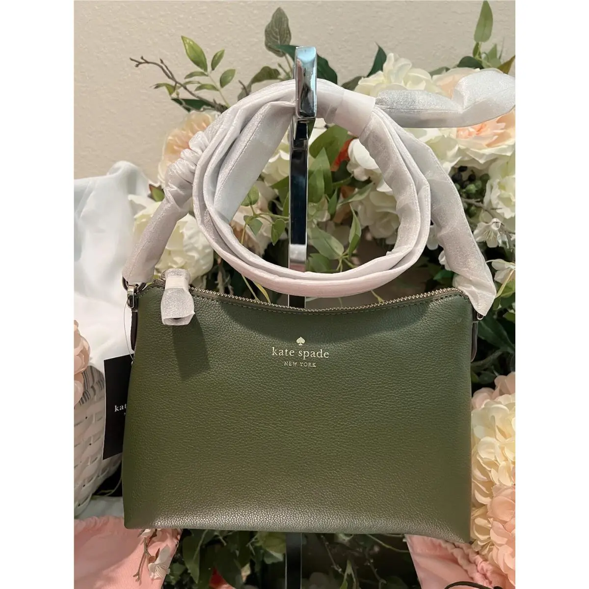 Kate Spade Pebble Leather Bailey Crossbody/shoulder Bag Jade Green