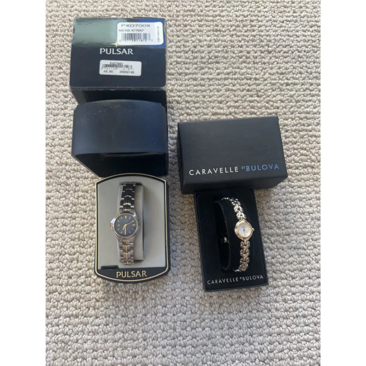 Pulsar PXD700 Mens Watch Gold Tone Dress Watch and Caravelle by Bulova