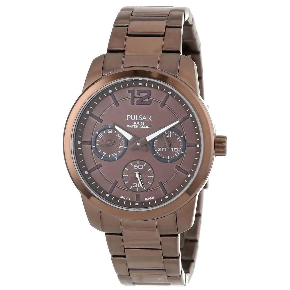 Pulsar PP6063 Brown Dial Brown Tone Stainless Steel Multifunction Watch