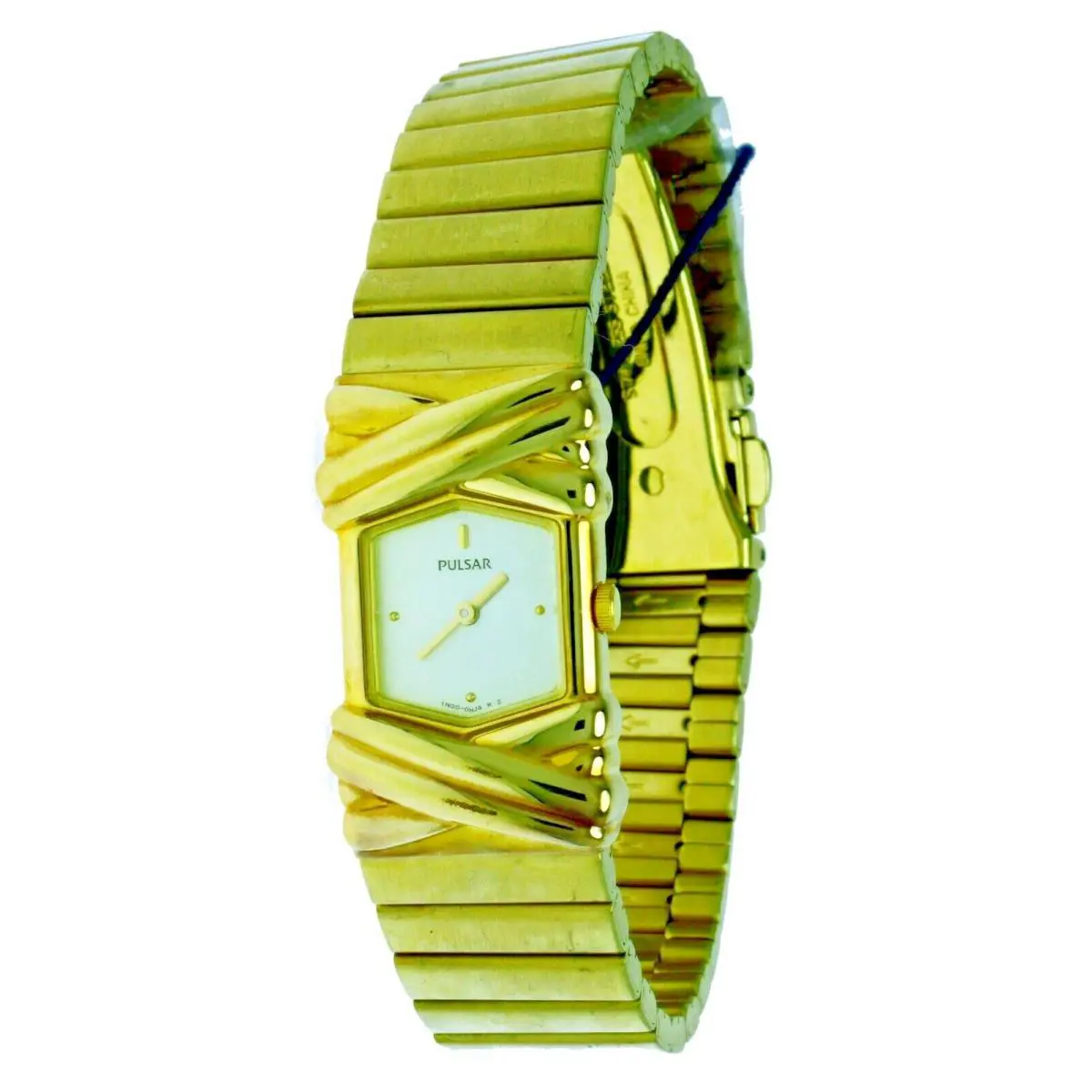 Old Stock Ladies Pulsar Watch Gold S Steel Water R with Orginal Box PEG420