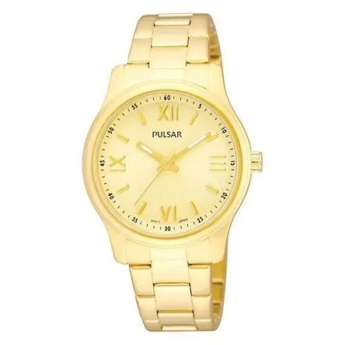 Women`s PH8062 Analog Display Japanese Quartz Gold Watch by Pulsar