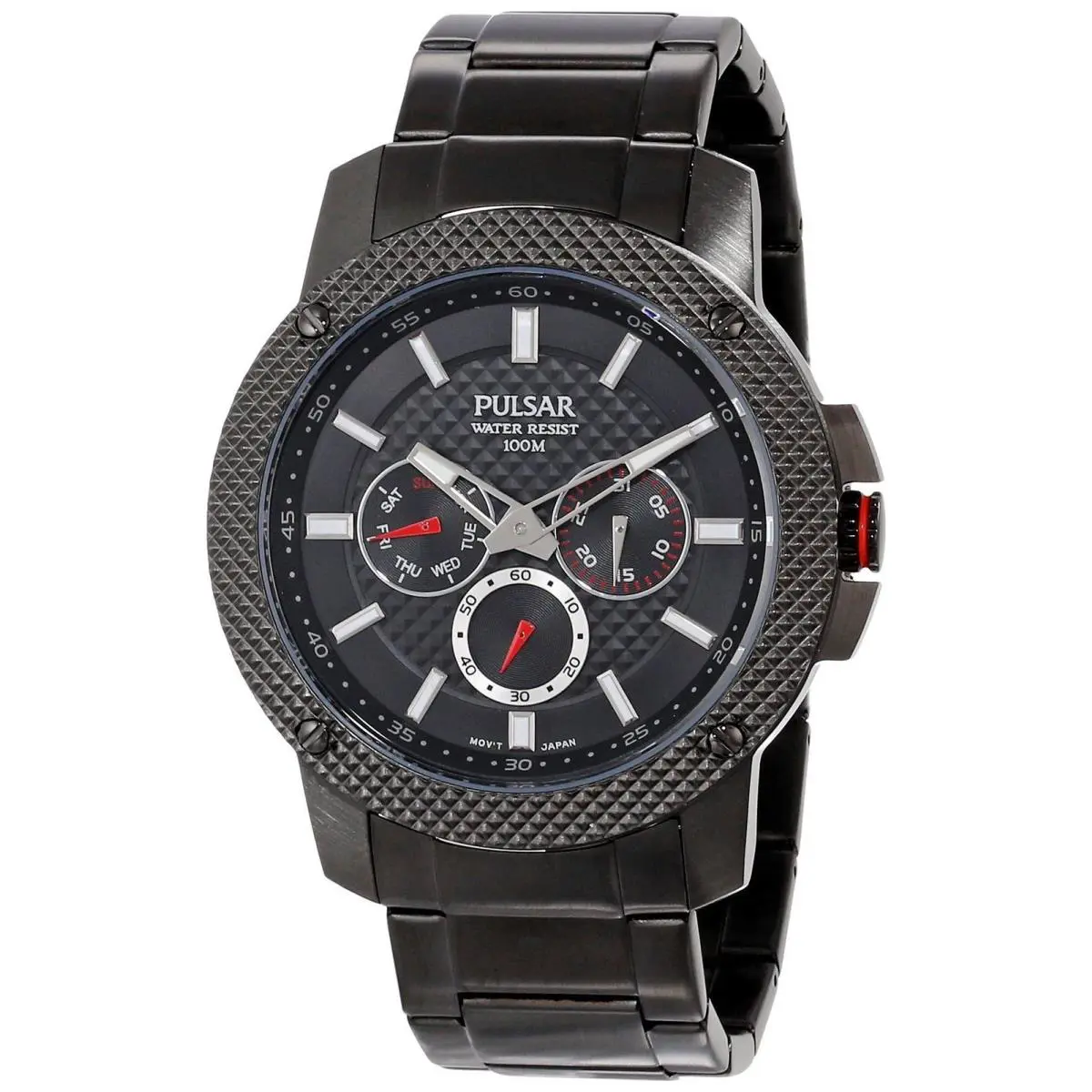Pulsar Men`s Watch PP6103 Analog Display Japanese Quartz Black Stainless Steel