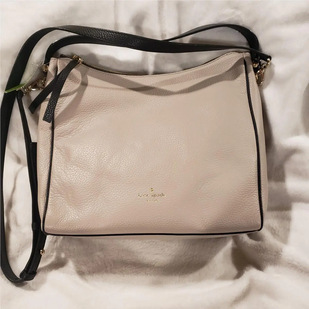Kate Spade Charles Street Small Haven Leather Bag Color Block Beige Block