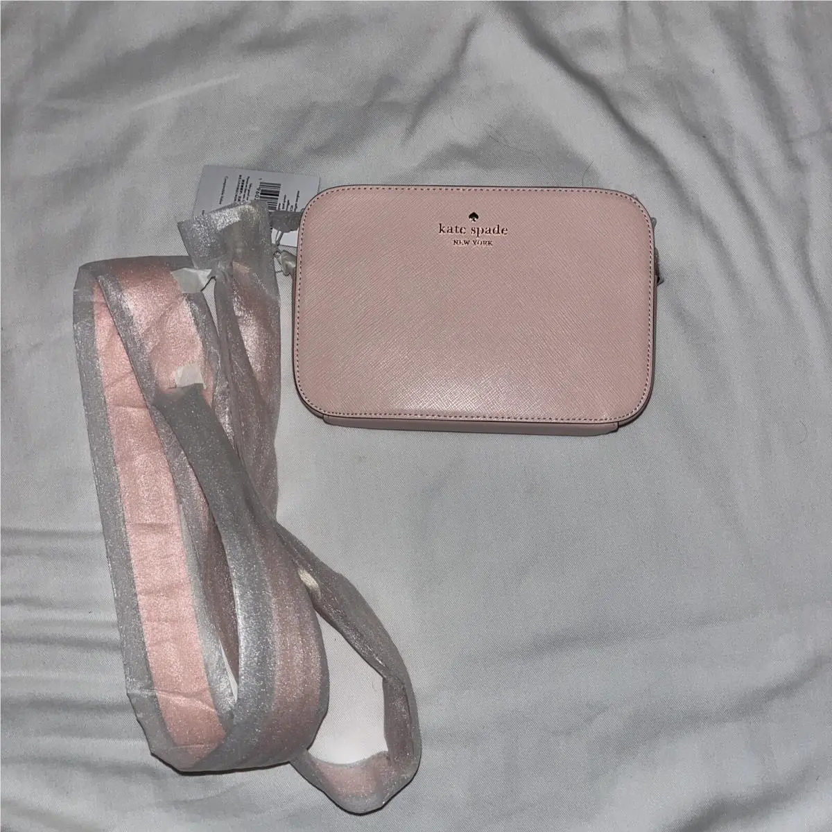 Kate Spade Madison Saffiano Leather Mini Camera Crossbody Bag Conch Pink