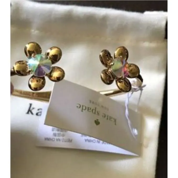 Kate Spade York Sunset Blooms Iridescent Flower Hinge Cuff Bracelet
