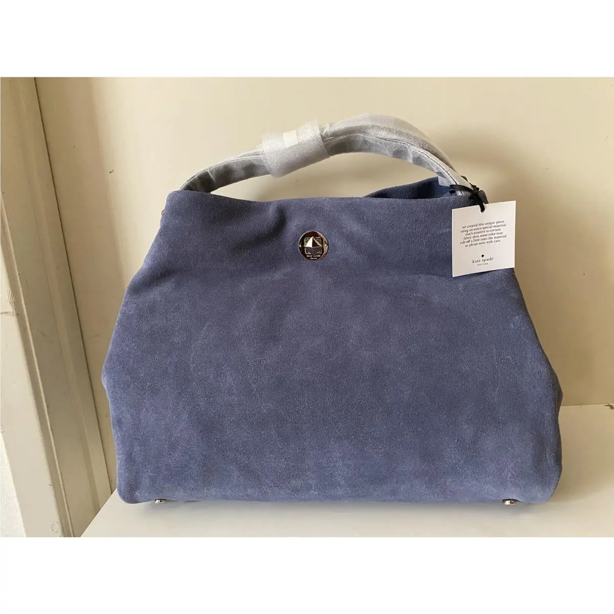 Kate Spade Stardust Suede Willa Satchel Hobo Bag Blue