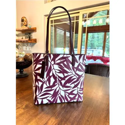 Kate Spade Jana Tote Shopper Bold Foliage Smooth Leather WKR00325