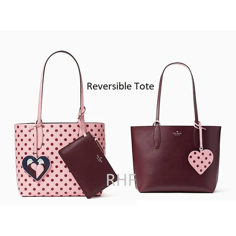 Kate Spade New York Arch Love Birds Small Reversible Tote wkru6395