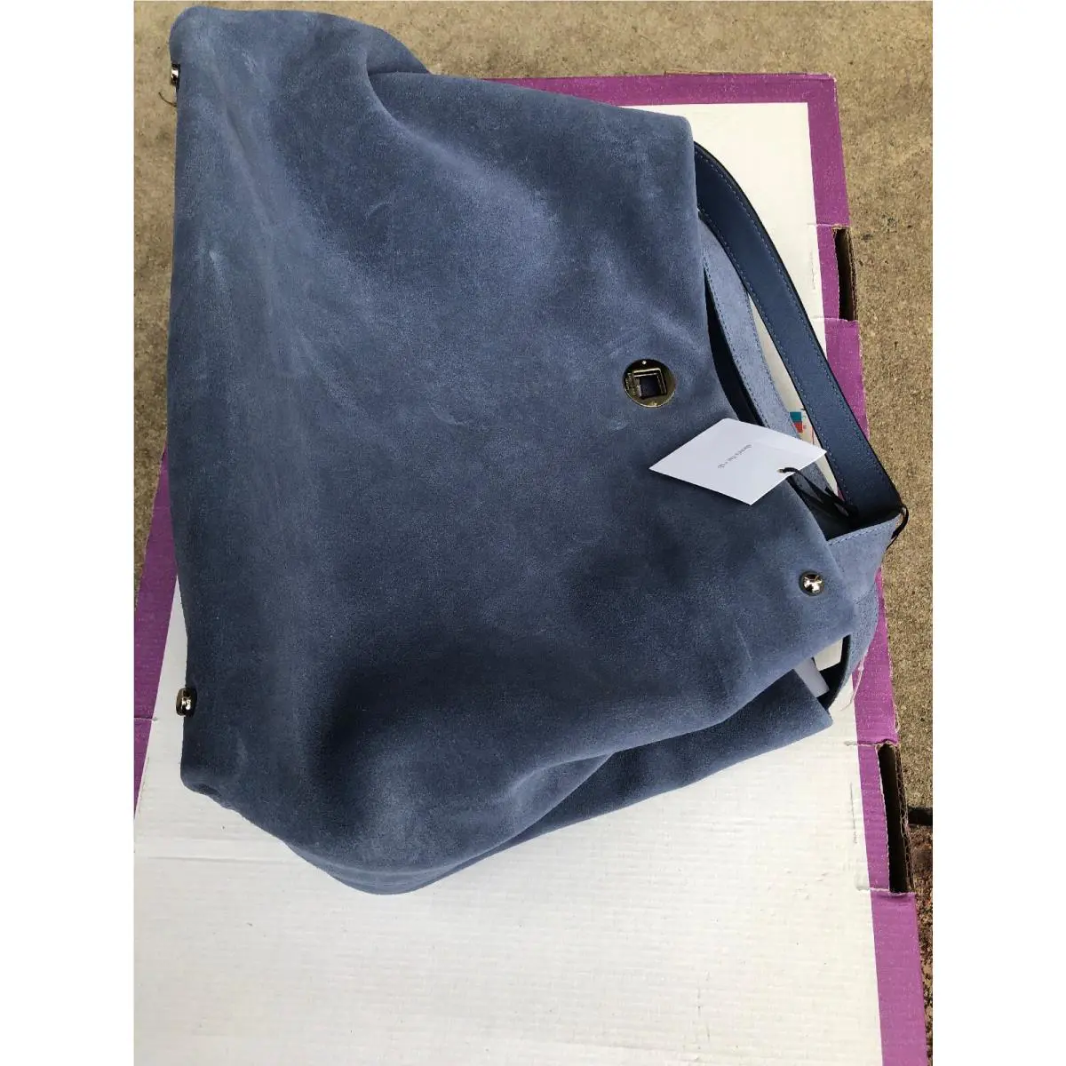 Kate Spade Stardust Suede Willa Satchel/slouch Bag Consell Blu Wkru4040