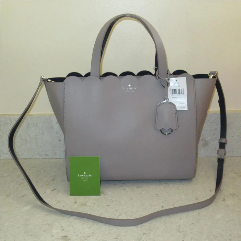 New Kate Spade Small Mina Magnolia Street Gray Crossbody Handheld Bag $379+TAX