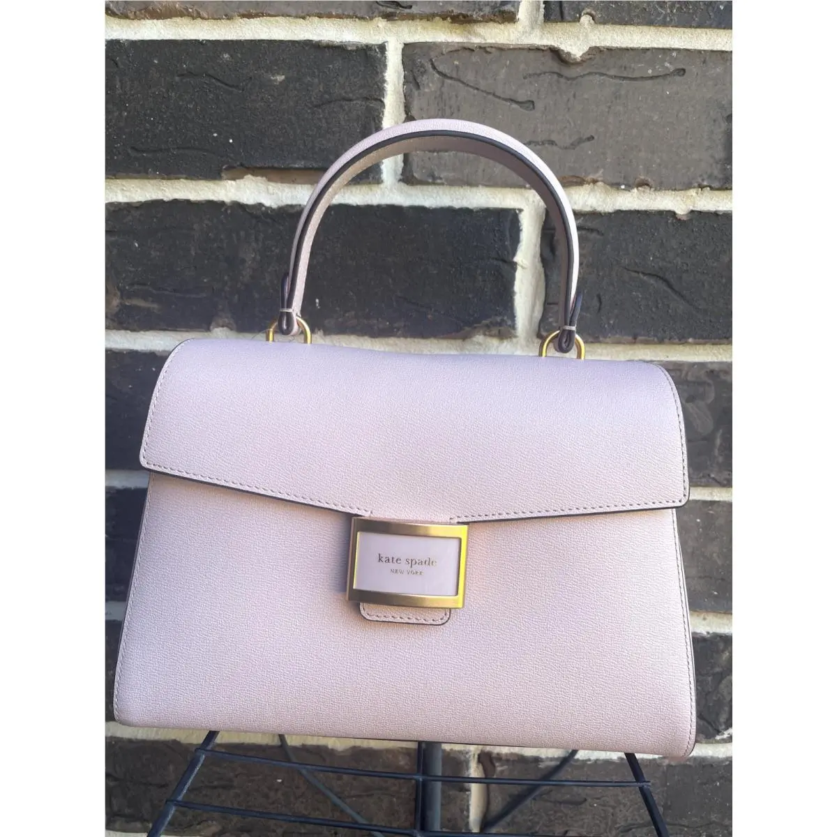 Kate Spade Katy Textured Leather Medium Top Handle Satchel Antique Pink