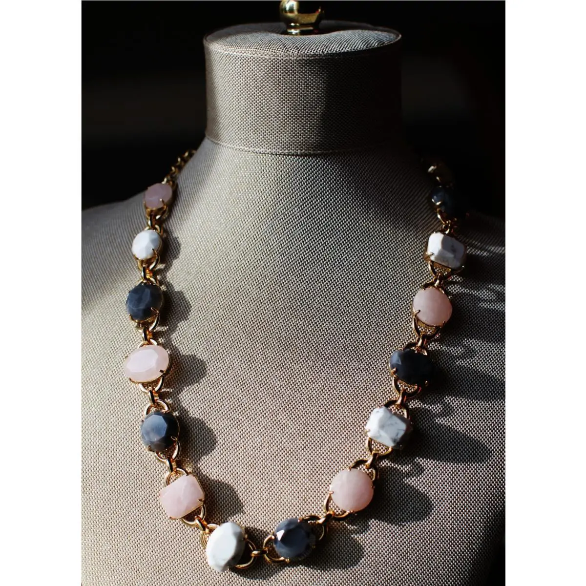 Kate Spade Earrings Necklace Set Symphony Sparkle Rose Quart Semi Precious Stone