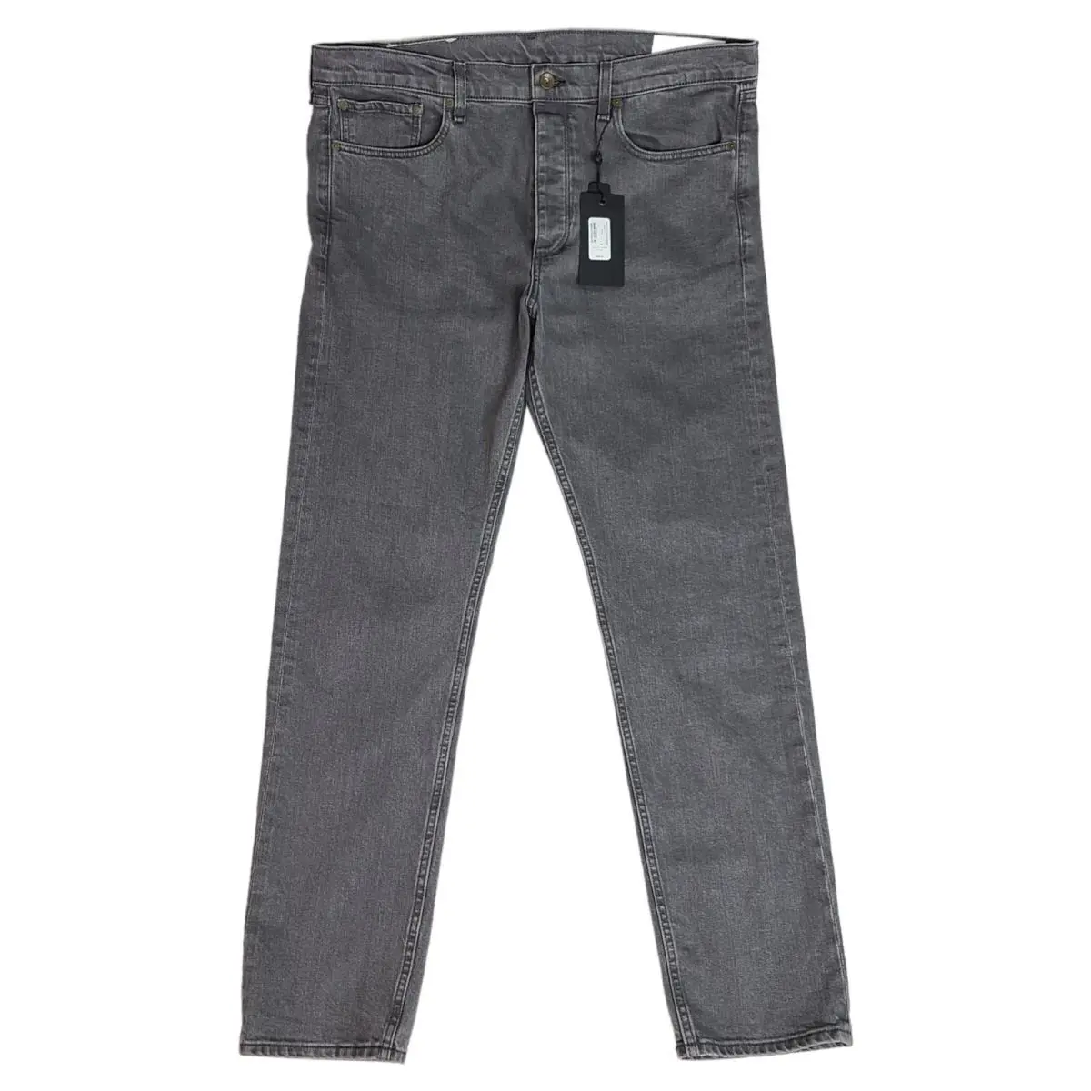 Rag Bone Mens 38x33 Fit 2 Slim Button Fly Mid Rise Gray Denim Jeans