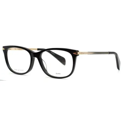 Rag Bone RNB3006 2M2 Black Gold Womens Rectangle Eyeglasses 52-16-140 B:38 B