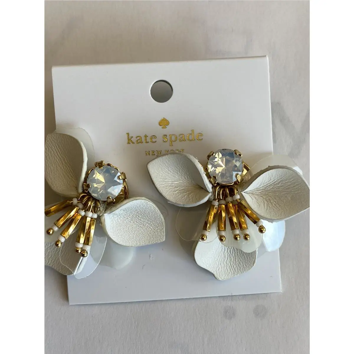 Vibrant Life Leather Statement Studs Earrings New by Kate Spade