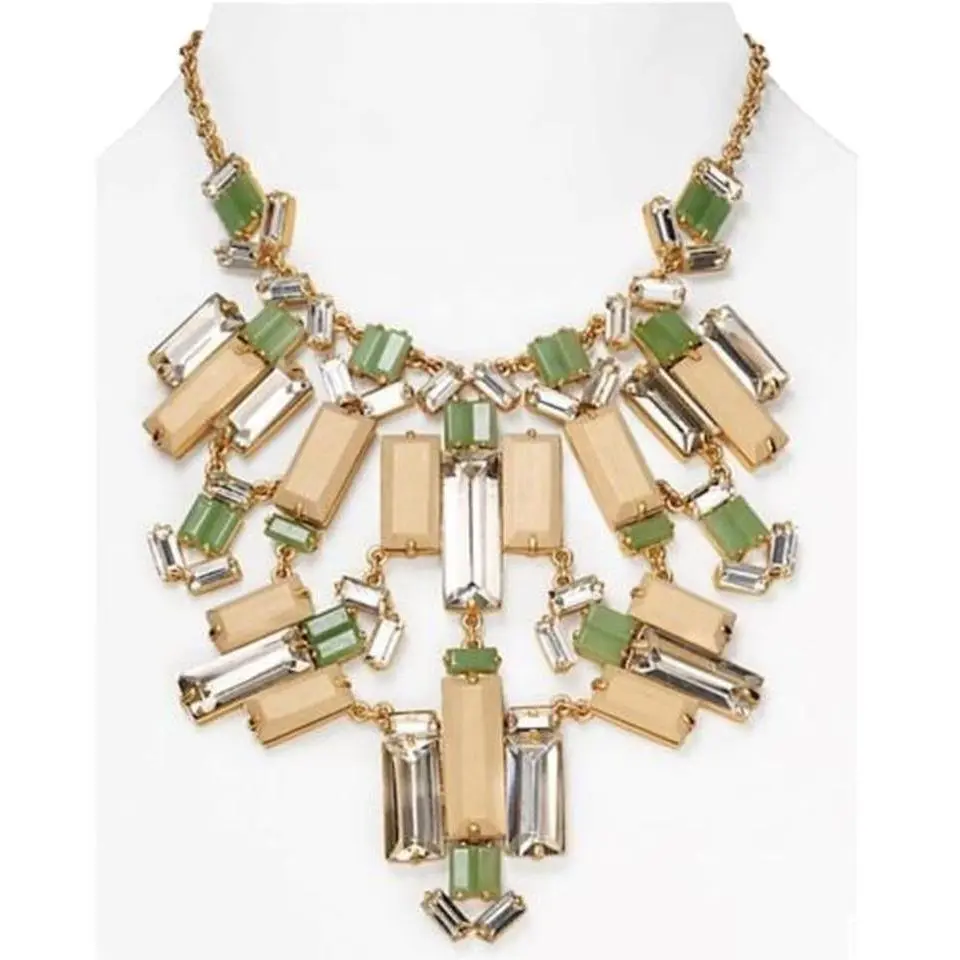 Huge Set with Earrings Kate Spade York Centro Tiles Wood Crystal Necklace
