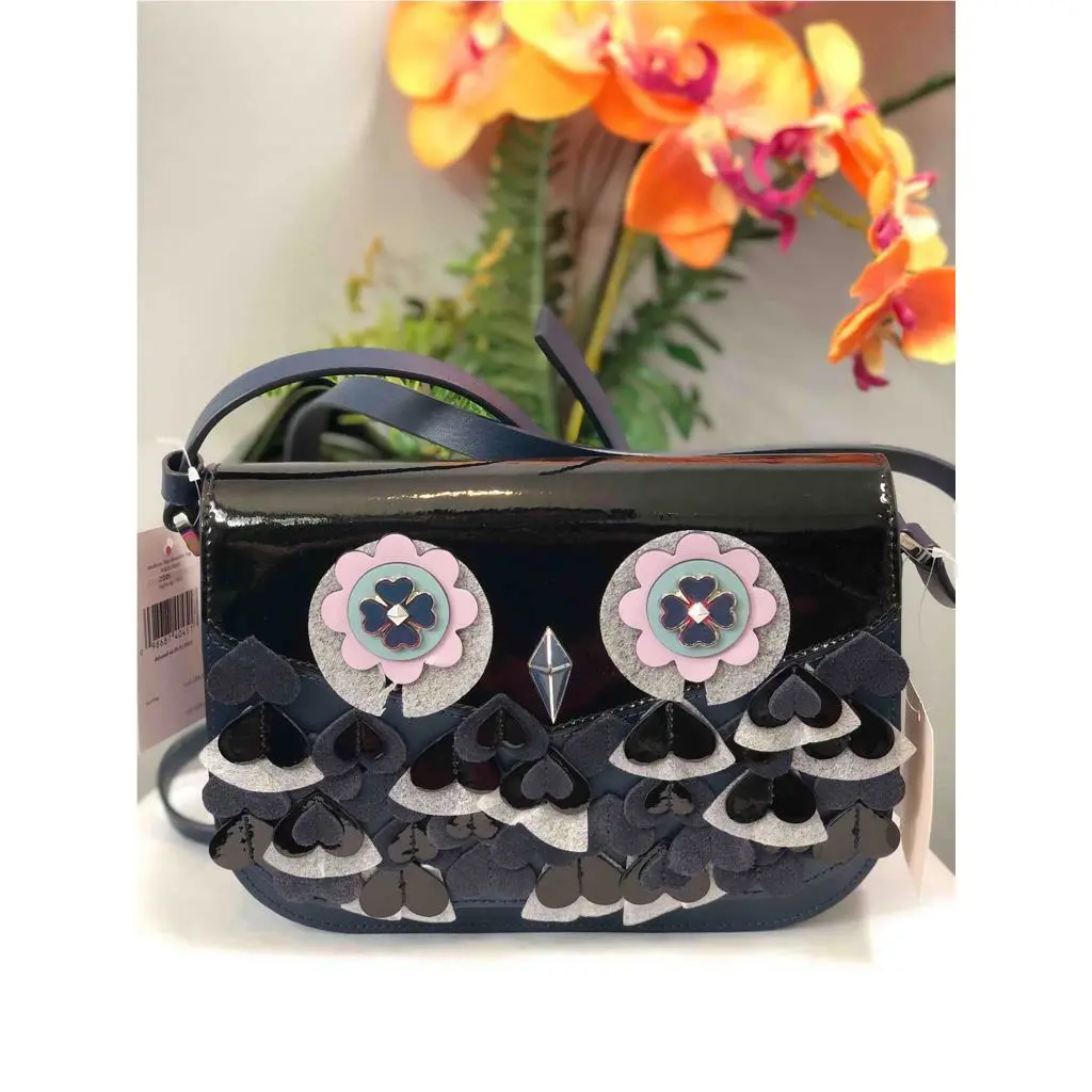 Kate Spade Zibbi Nightcap Owl Leather Crossbody Bag WKRU6069