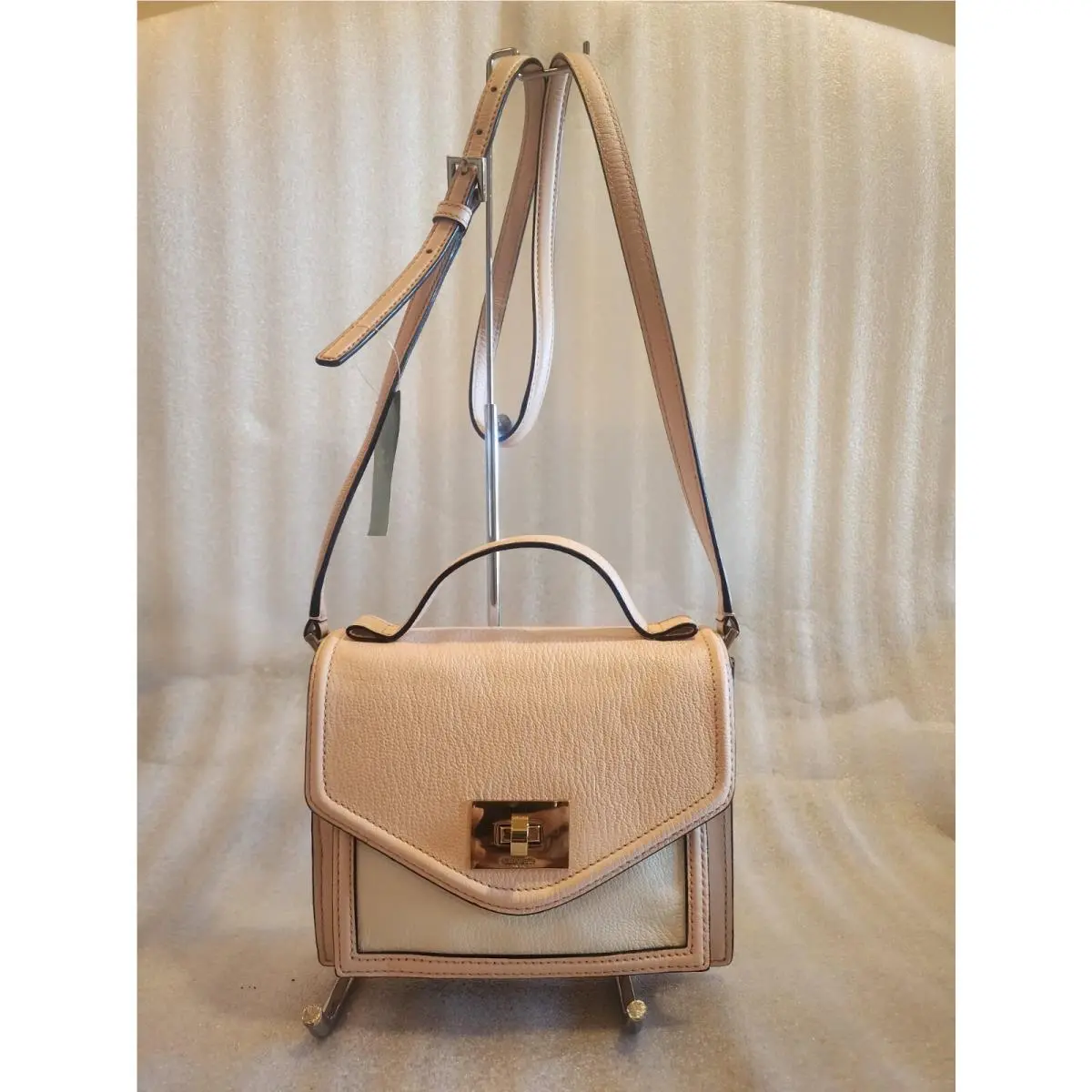 Kate Spade Nikki Walter Place Pink White Leather Crossbody Shoulder Bag