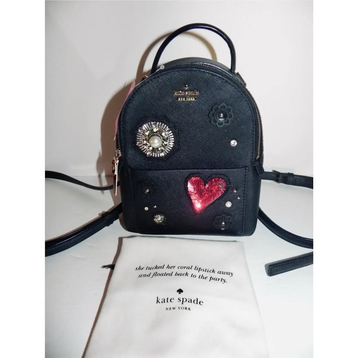 New York Finer Things Merry Mini Backpack/crossbody Bag Black by Kate Spade