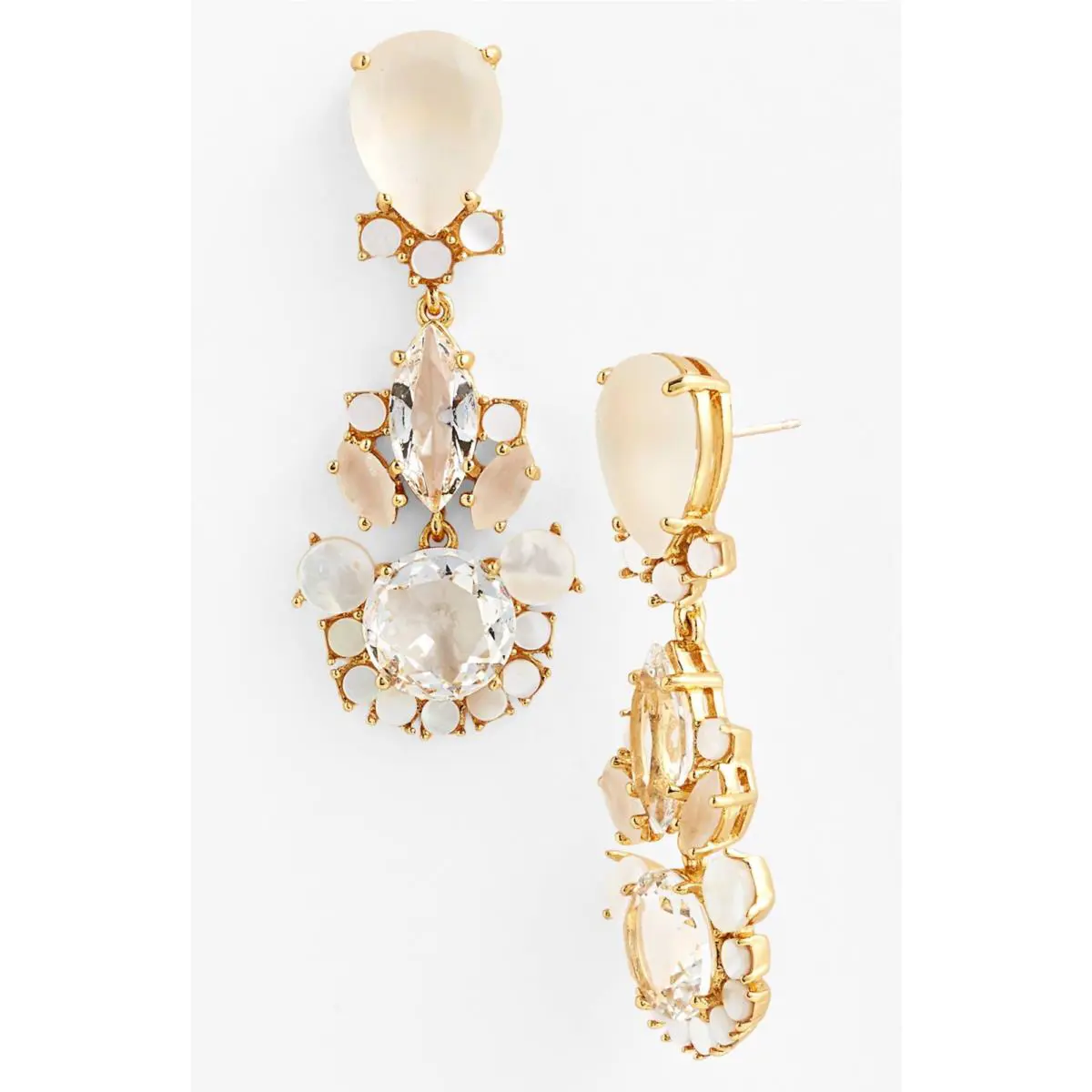 Kate Spade NY Grande Bouquet Earrings Mother OF Pearl Bridal Chandelier