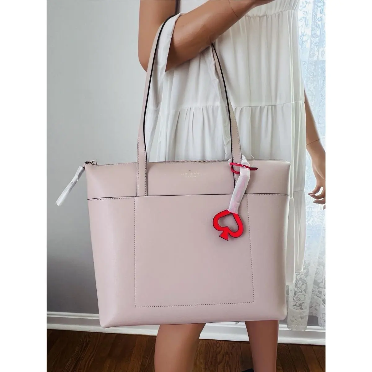 Kate Spade Patrice Orange Textured Leather Large Tote WKRU6671 FS