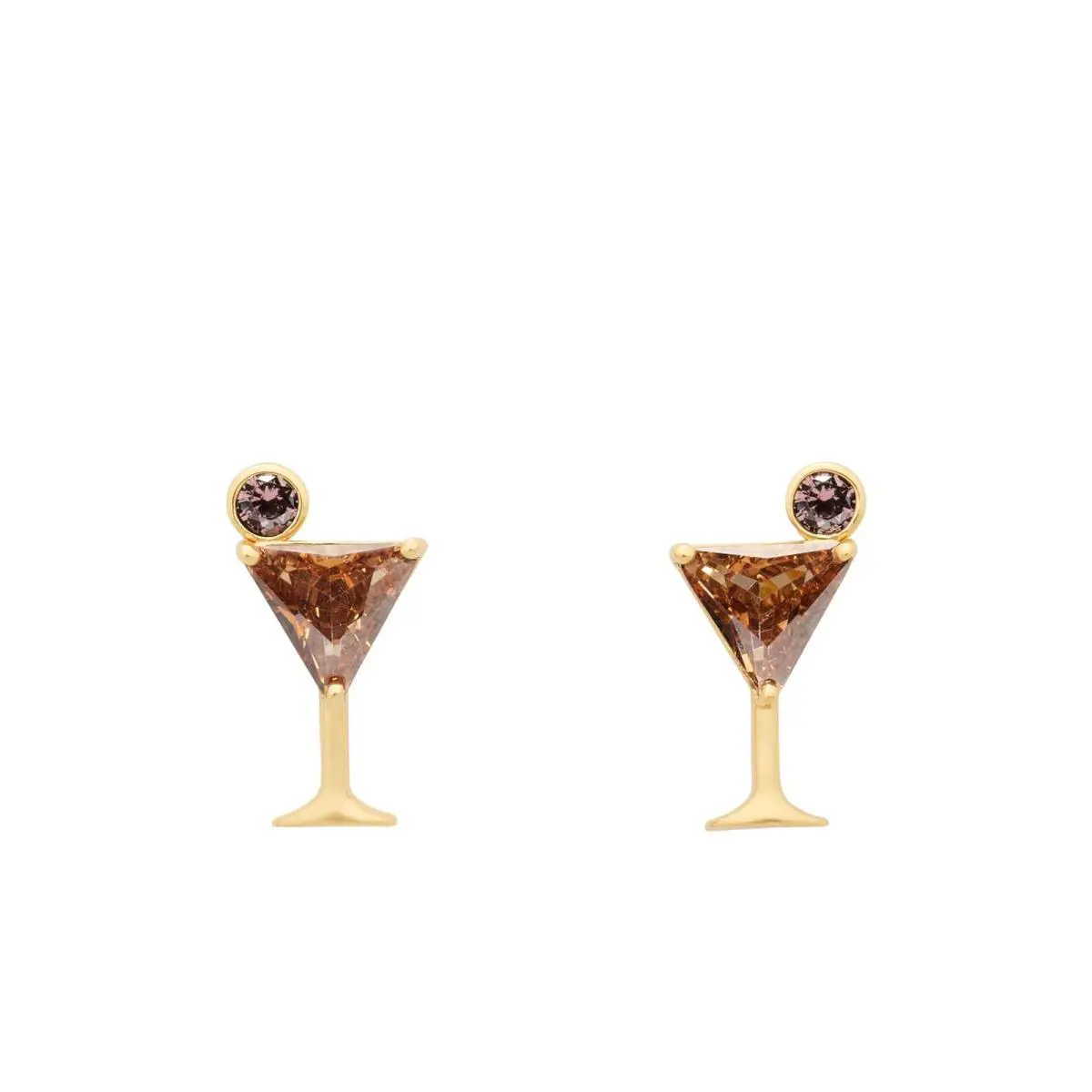 New York Shaken and Brewed Studs One Size Champagne by Kate Spade