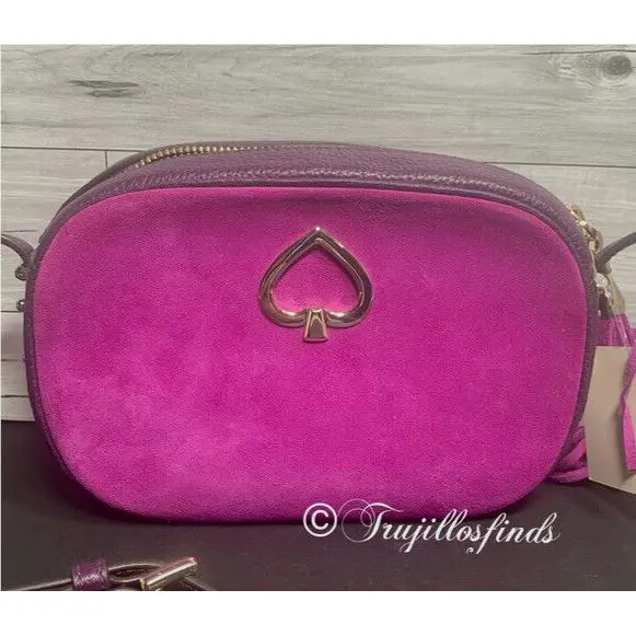 Kate Spade Kourtney Leather and Suede Camera Bag Baja Rose New