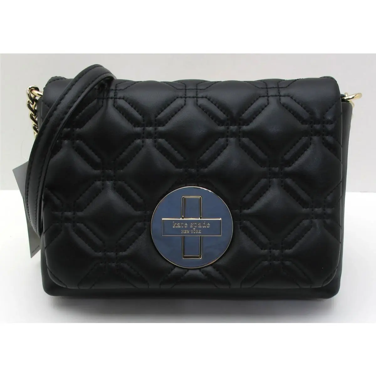 Kate Spade Quilted Leather Naomi Astor Court Shoulder Crossbody Black/gold