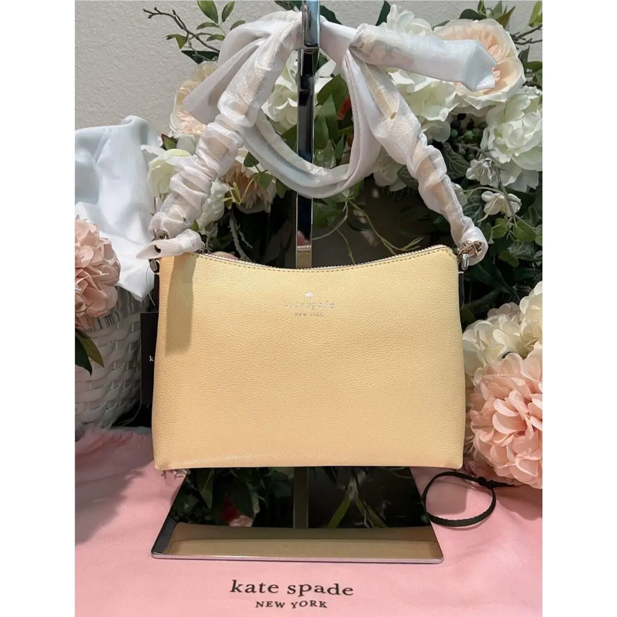 Kate Spade Pebble Leather Bailey Crossbody/shoulder Bag Butter Yellow