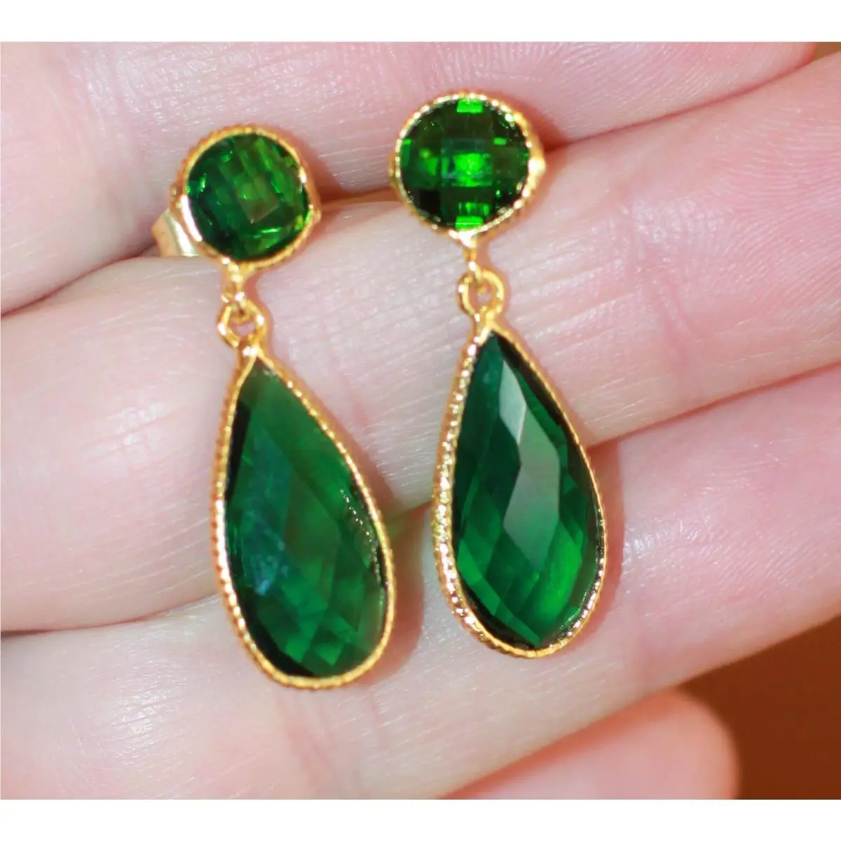 Gleaming Garden Flower Stud Earrings Rose Gold Green Drops Lot Set by Kate Spade