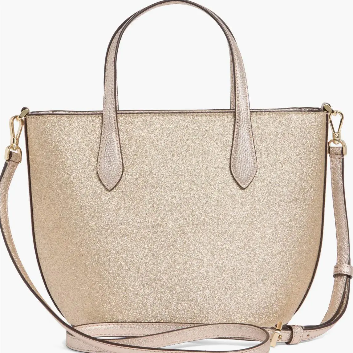 Kate Spade New York Glimmer Leather Satchel Lunar Light 8x11x4 Crossbody Strap