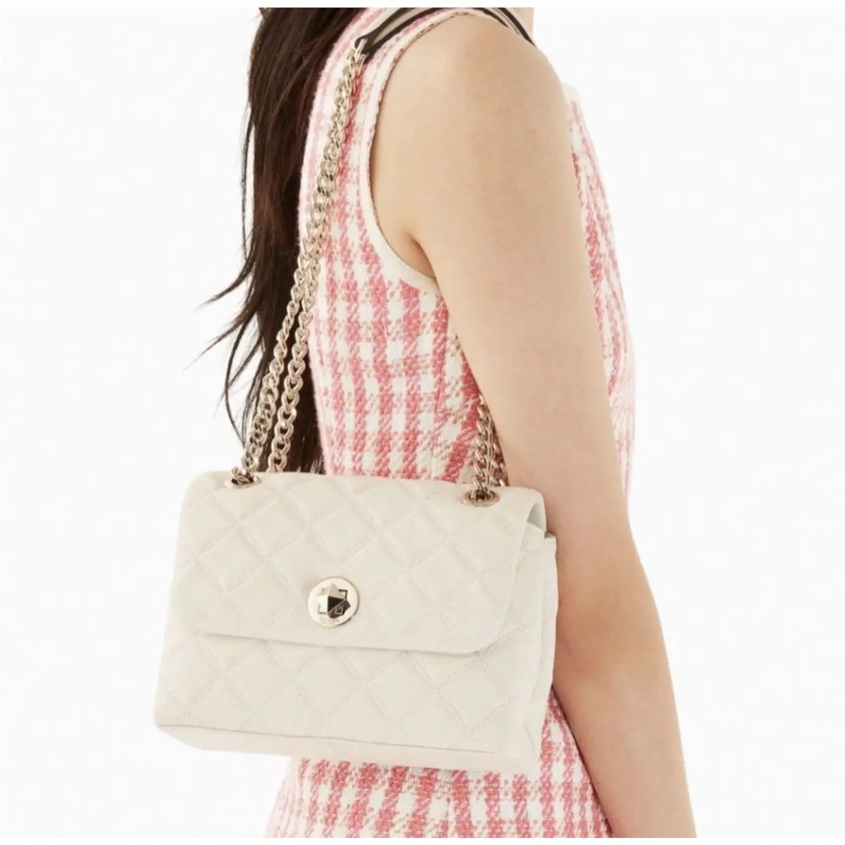 Kate Spade Natalie Quilted Crinkle Patent Leather Small Flap Crossbody K9438