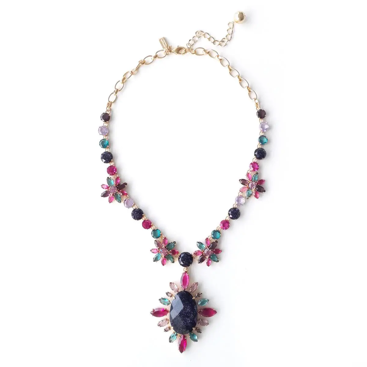 Kate Spade NY Night Sky Jewels Blue Statement Cluster Pendant Collar Necklace