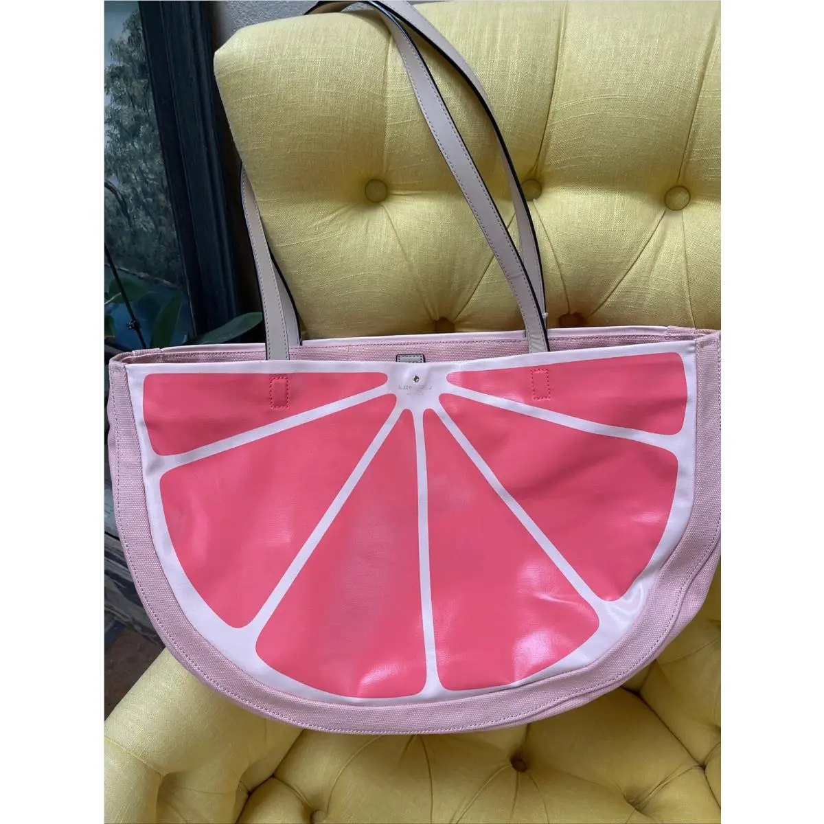 Kate Spade Pink Grapefruit Tote Bag Overnight Travel Bag Boho Amalfi