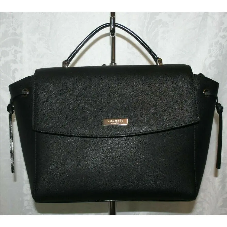 Kate Spade Lilah Laurel Way Black Leather Satchel Saffiano